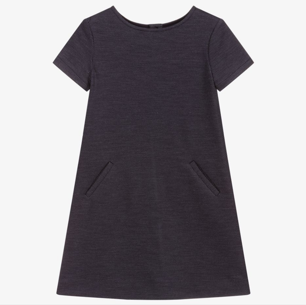 Bonpoint Girls Navy Blue Jersey Shift Dress
